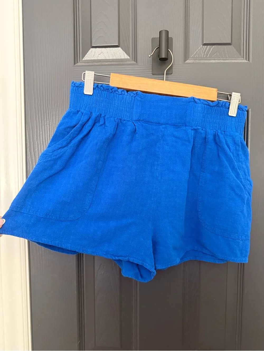 Trendy Queen | Royal Blue Too & High-Waist Elastic Shorts Set